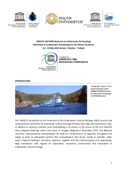 1 UNESCO UNITWIN Network on Underwater Archaeology