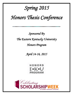 View the Spring 2015 Honors Thesis Presentation Program