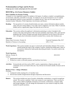 Professionalism on Paper and In Person RESUME p. 4