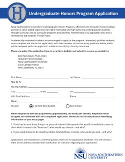 Complete and return application - Farquhar Honors College