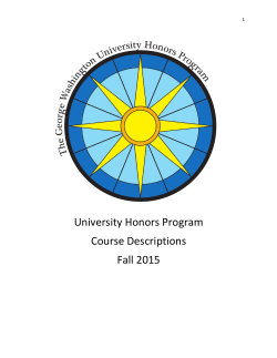 University Honors Program Course Descriptions Fall 2015