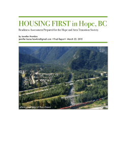 HOUSING FIRST in Hope, BC
