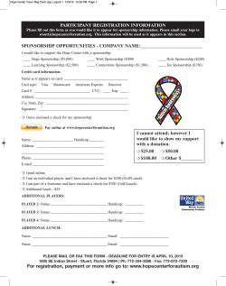 Registration Form - The Hope Center for Autism
