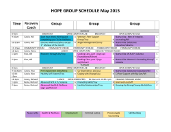 HOPE GROUP SCHEDULE May 2015