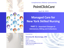 Managed Care for New York Skilled Nursing PART 2 â Important