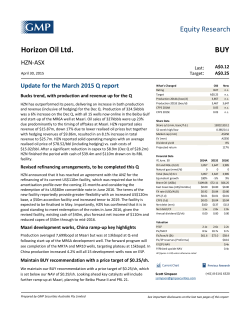 Report - Horizon Oil