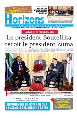 Le prÃ©sident Bouteflika reÃ§oit le prÃ©sident Zuma