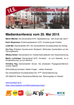 Medienkonferenz vom 20. Mai 2015