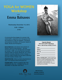 Emma Balnaves YOGA for WOMEN Workshop