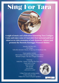 A night of music and celebration honouring Tara Costigan. Come