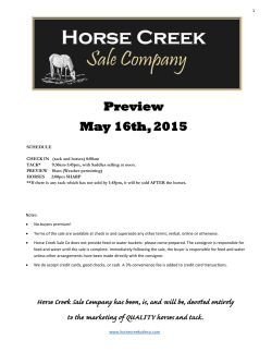 Preview May 16th, 2015 - Horse Creek Sale Company