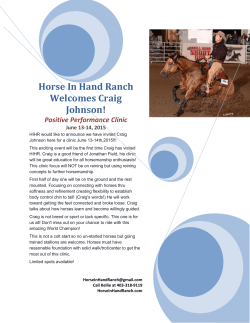 Horse In Hand Ranch Welcomes Craig Johnson!