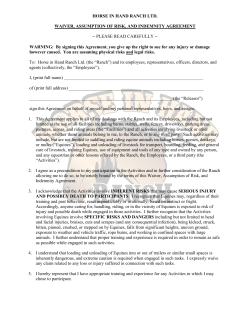 hihr waiver - Horse In Hand Ranch Ltd.