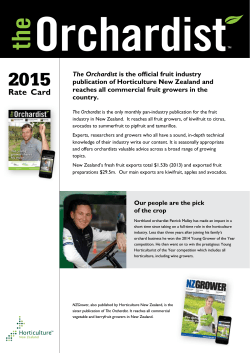 The Orchardist 2015 rate card