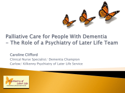Palliative Care for People With Dementia
