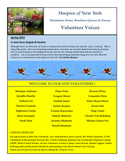 Volunteer Voices - Hospice of New York