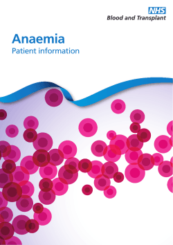 Anaemia - NHSBT Hospitals and Science