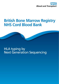 British Bone Marrow Registry NHS Cord Blood Bank