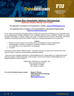 Tampa Bay Hospitality Alliance Scholarship