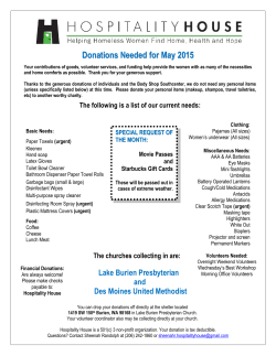 5. May Donation Needed List 2015