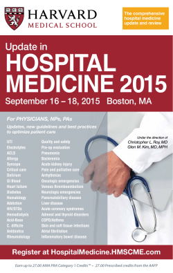 course brochure - HMS CME Course: Hospital Medicine