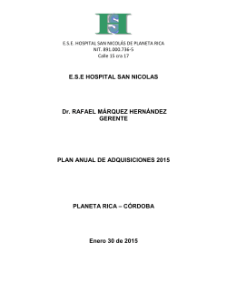 E.S.E HOSPITAL SAN NICOLAS Dr. RAFAEL MÃRQUEZ