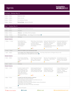 agenda - Host Analytics World 2015