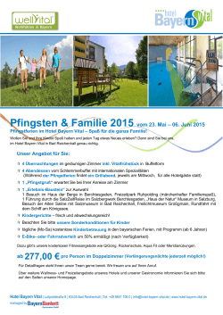 Pfingsten 2015 - Hotel Bayern Vital