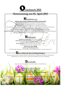 Osterlunch 2015 Ostersonntag am 05. April 2015