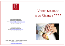 Brochure Mariages 2015