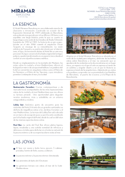 Dossier de prensa - Hotel Miramar Barcelona