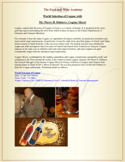 World Selection of Cognac with Mr. Pierre H. Dubarry, Cognac Moyet