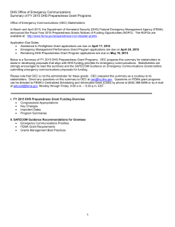 FY2015 DHS Grants Letter
