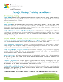 Family Finding Training at a Glance
