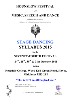 2015 Syllabus - Stage Dancing (version April `15)