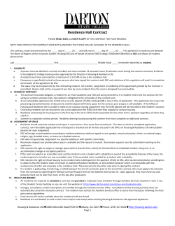 Darton Student Housing 2015-2016 Terms and Conditions for