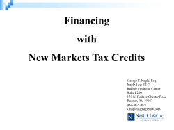 6. New Markets Tax Credits 101: The Basics - George Nagle