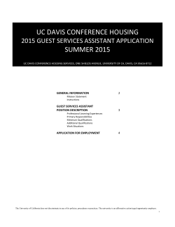 GSA Application Packet - UC Davis Student Housing