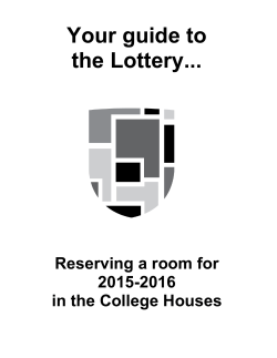 Your guide to the Lottery... - College Housing