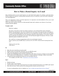 How to Make a Rental Inquiry via E-mail