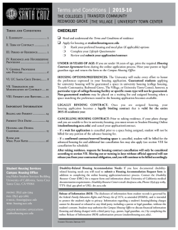 Terms and Conditions | 2015-16 - Housing