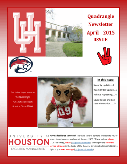 April 2015 Quad Newsletter - University of Houston Student Housing