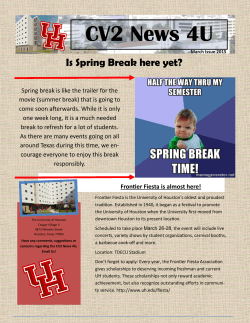 March 2015 Newsletter - University of Houston Student Housing