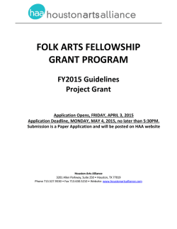 FOLK ARTS FELLOWSHIP GRANT PROGRAM
