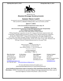 Houston Dressage Society presents Summer Shows I and II
