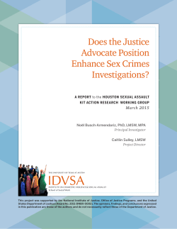 Does the Justice Advocate Position Enhance Sex Crimes