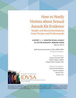 How to Notify Victims about Sexual Assault Kit Evidence: Insight and