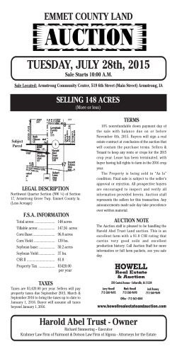 Sale Bill - Howell Real Estate and Auction