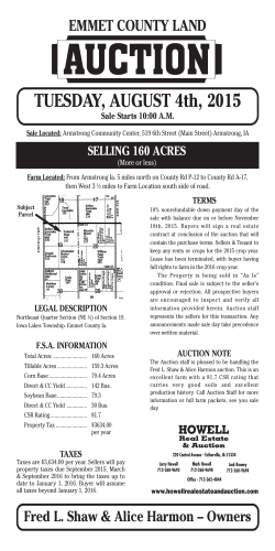 Sale Bill - Howell Real Estate and Auction