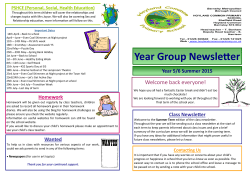 Year 5&6 Class Welcome letter Summer term